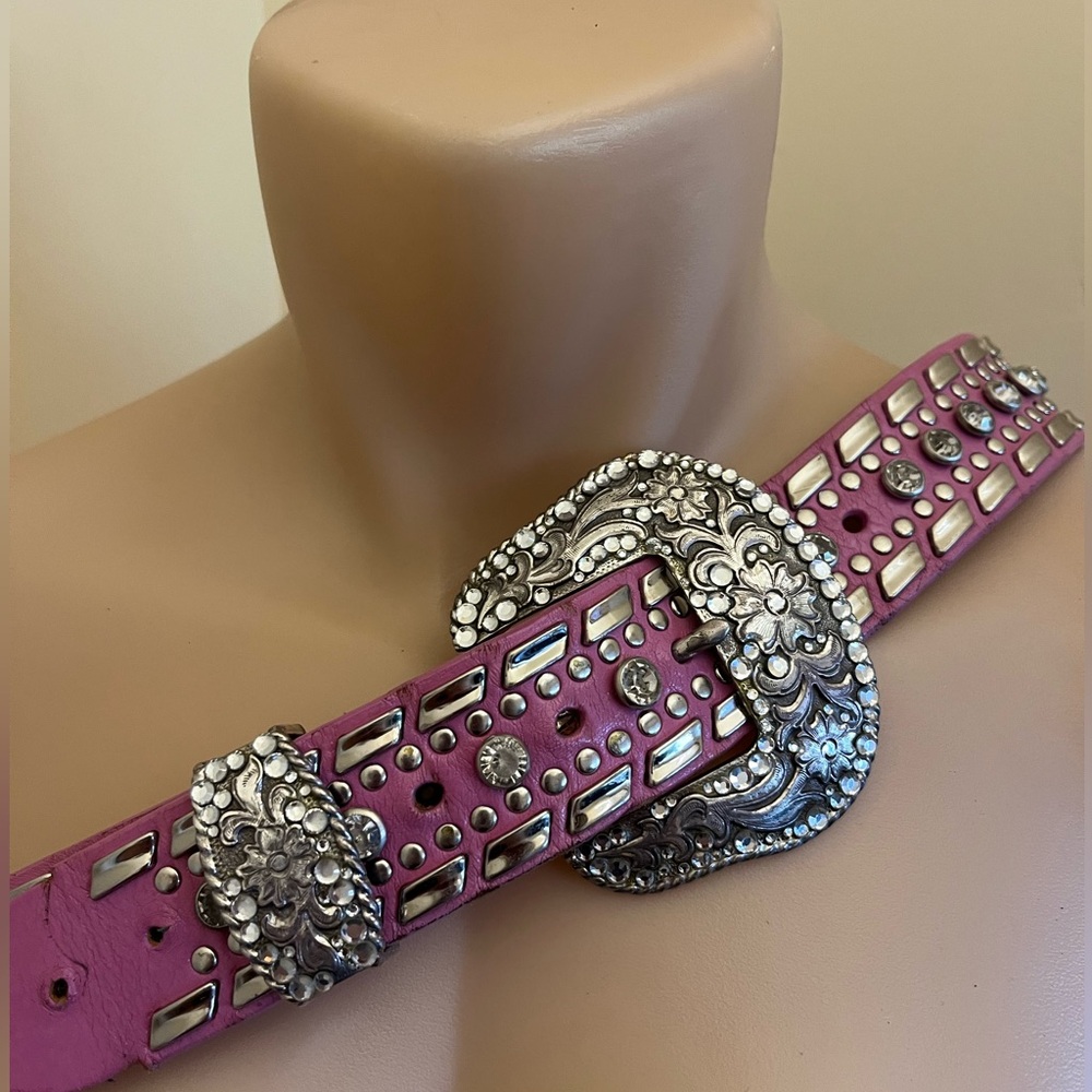 Pink Leather Nocona Belt